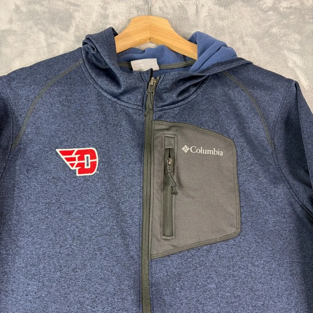 Dayton Flyers Columbia Jackson Creek Hooded Jacket Mens Medium Blue